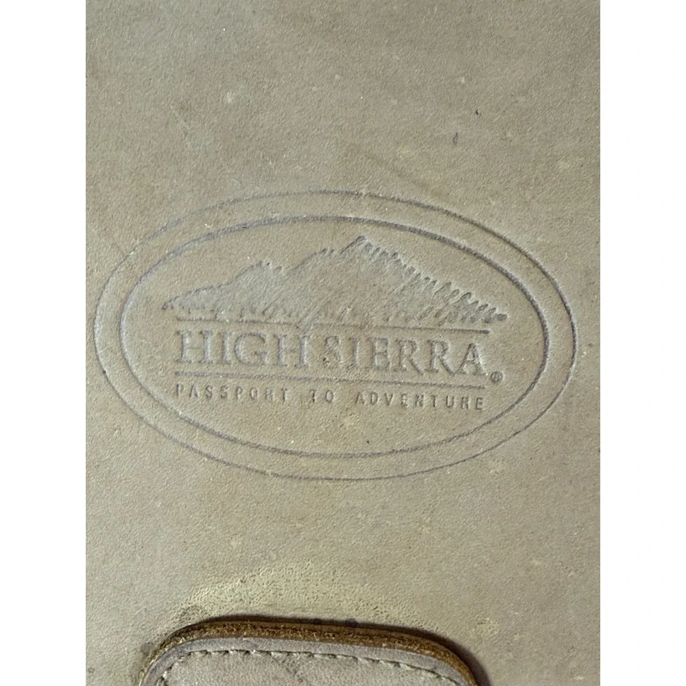 Vintage High Sierra Canvas Leather Backpack Rucksack Hiking Travel Bag Olive Tan